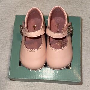 NIB Pink Leather Baby Mary Jane Shoes from El Corte Ingles EU Size 18